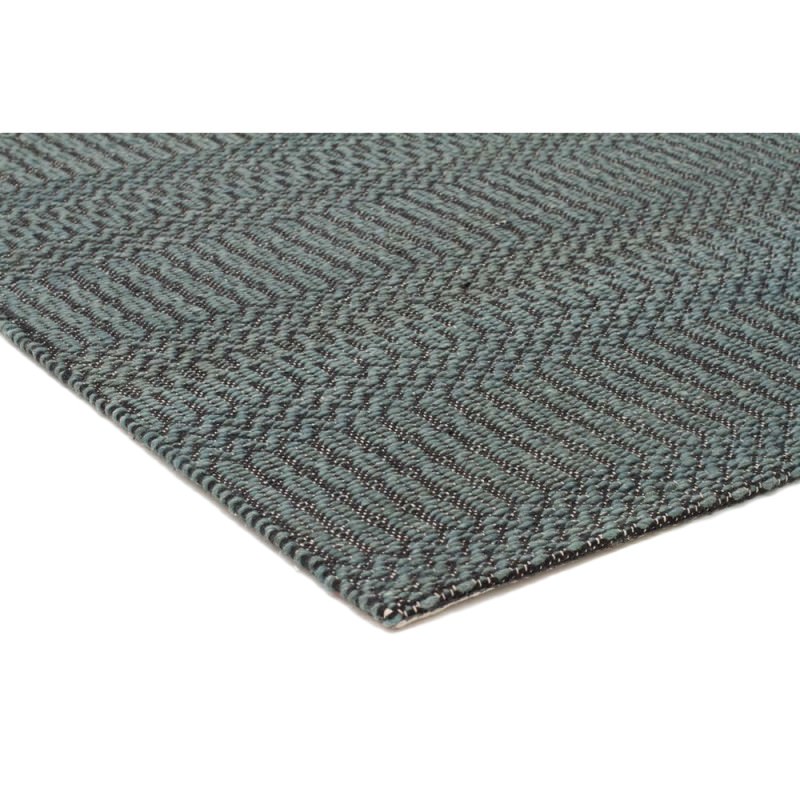 Rhythm Tune Hand Loomed Wool & Cotton Rug, 230x320cm, Blue