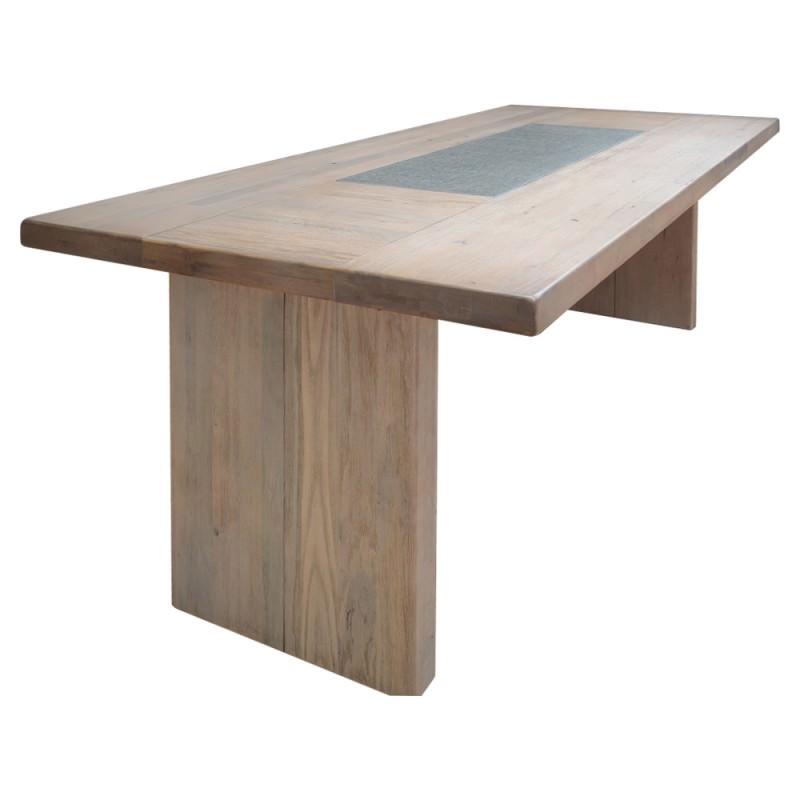 Enrifield Mountain Ash Timber Dining Table, Stone Inlaid Top, 200cm
