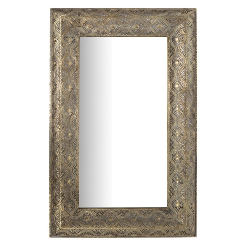 Aladdin Filigree Metal Frame Rectangular Wall Mirror, 85cm