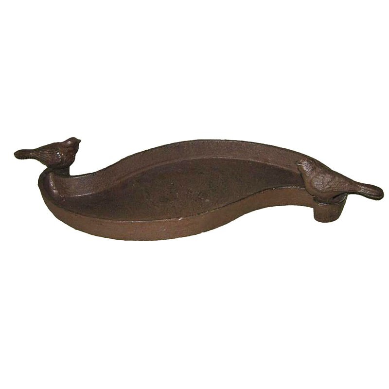 Twin Birds Cast Iron Bird Bath Antique Rust