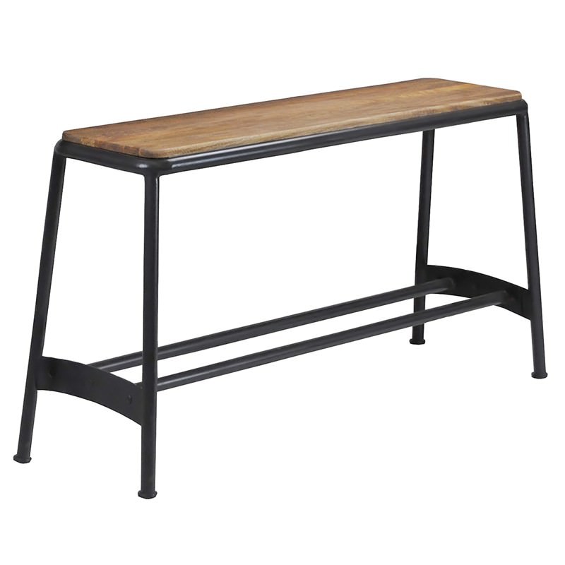Hunston Metal High Bench With Timber Seat Charcoal