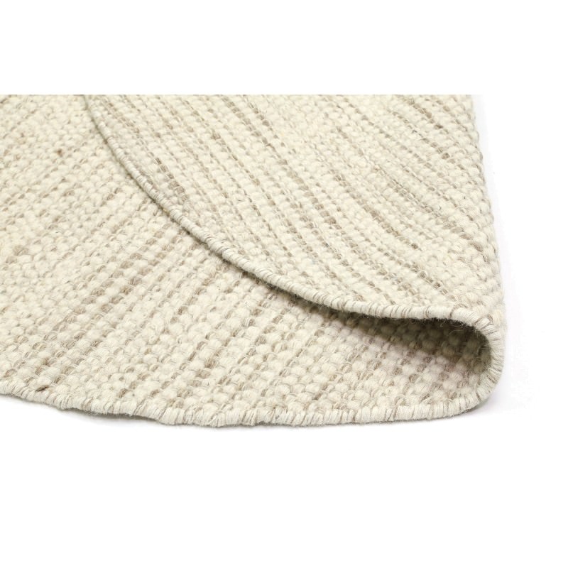 Scandi Reversible Wool Round Rug, 240cm, Beige
