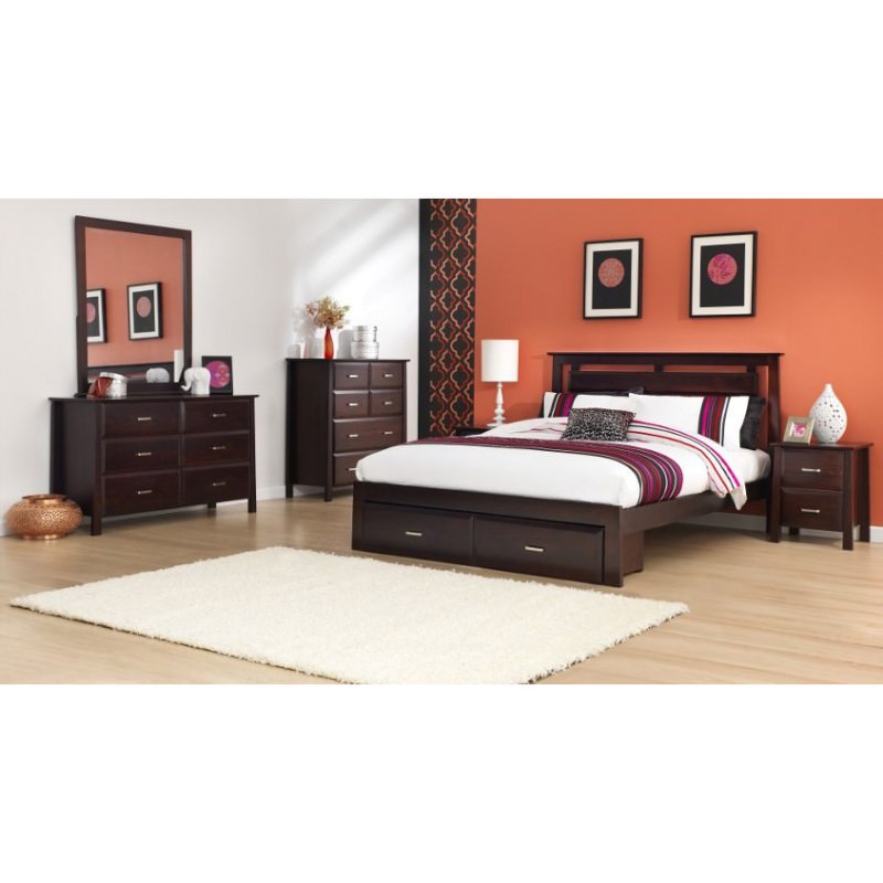 Coco New Zealand Pine Timber Bed with End Drawer, Double