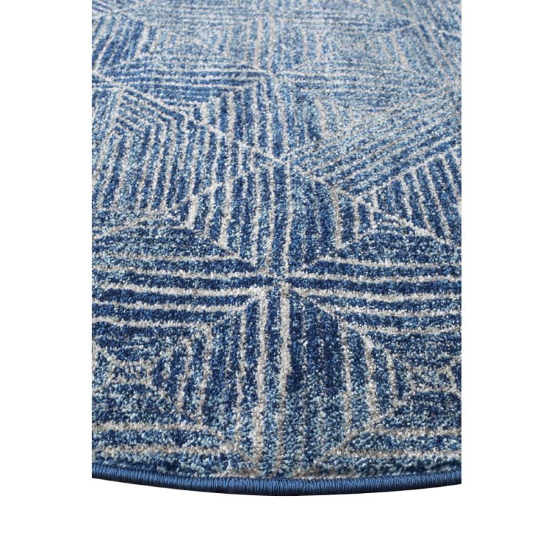 Oasis Kenza Modern Round Rug, 200cm, Navy