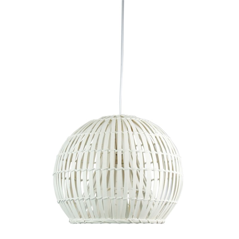 Satori Slatted Cane Pendant Light, 36cm, Antique White