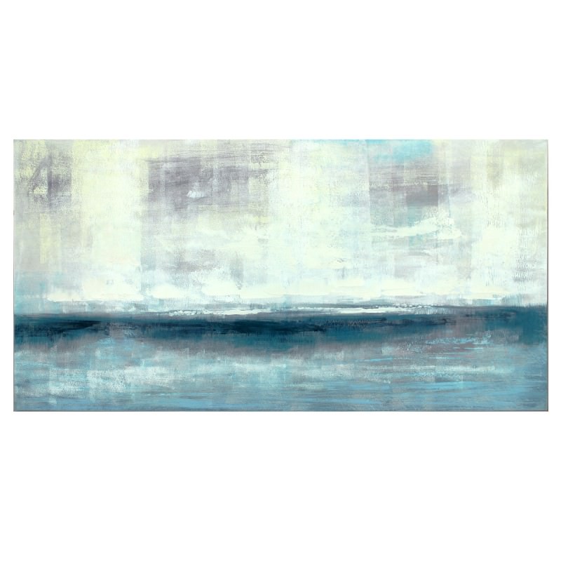 Deep Blue Sea Stretched Hand Painted Abstract Canvas Wall Art