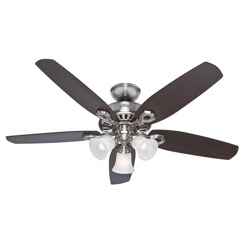 Hunter Builder Plus Brushed Nickel Ceiling Fan With Brazilian