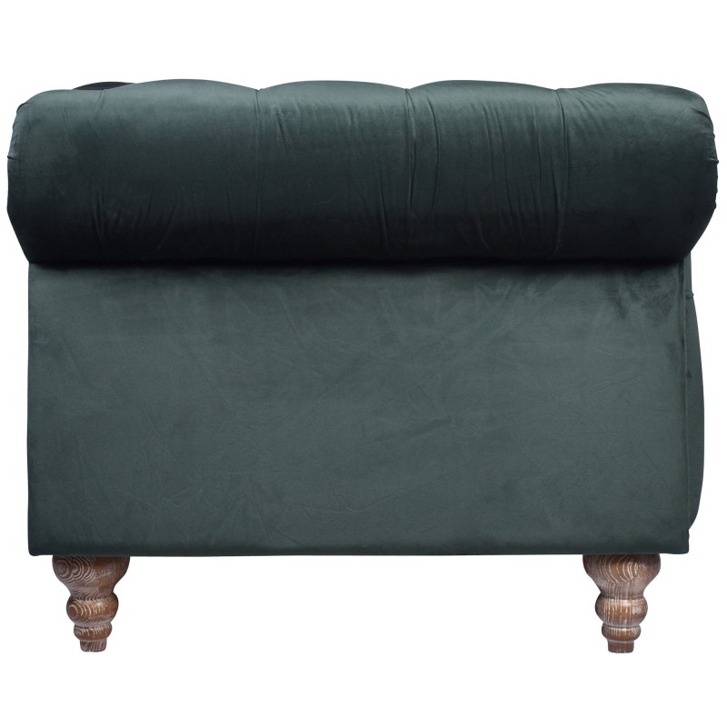 Kendal Velvet Fabric Chesterfield Sofa, 2 Seater, Green
