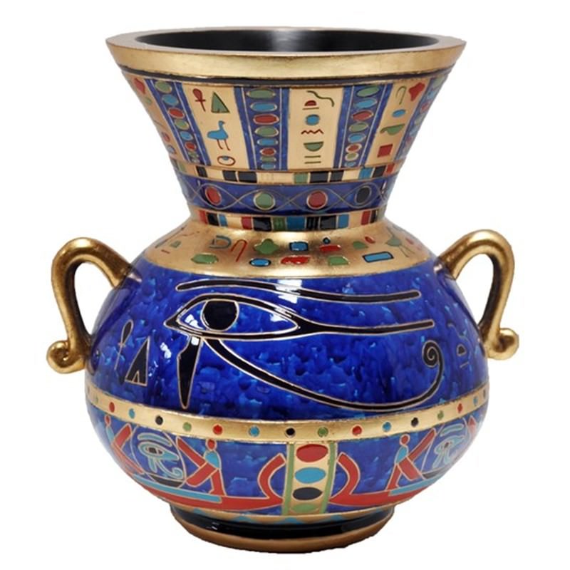 Cast Bronze Udjat Eye Egyptian Vase