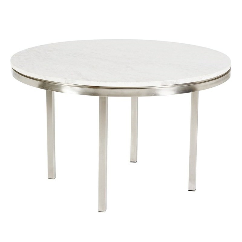 Lilia Solid Marble Top Stainless Steel 120cm Round Outdoor ...