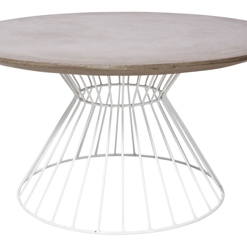 Hamptons Cement Top Iron Indoor / Outdoor Round Coffee ...