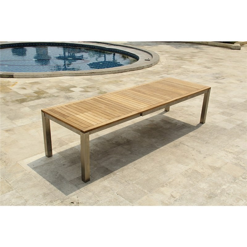 Highline Solid Teak Timber and Stainless Steel 210-310cm ...
