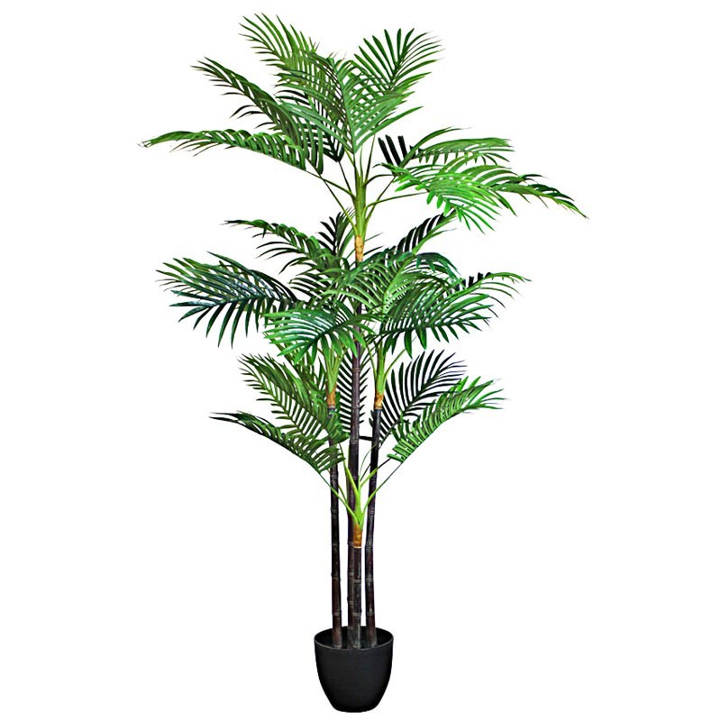 Set of 2 Artificial Palm Cane in Pot