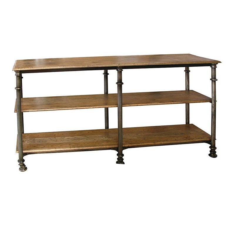 Elmont Industrial 160cm Metal Console Table With Timber Top