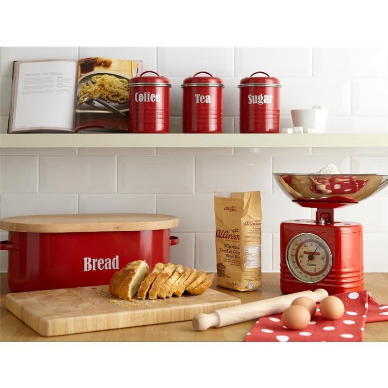 Typhoon Vintage Kitchen Scales - Red