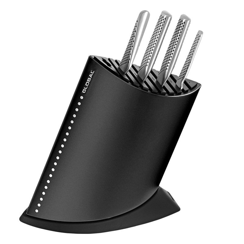 Global 10 Slot Ship Shape Knife Block Black