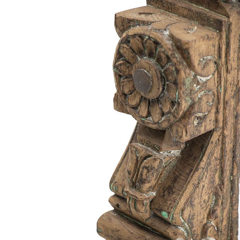 Gujarati Carved Timber Ornament on Metal Stand