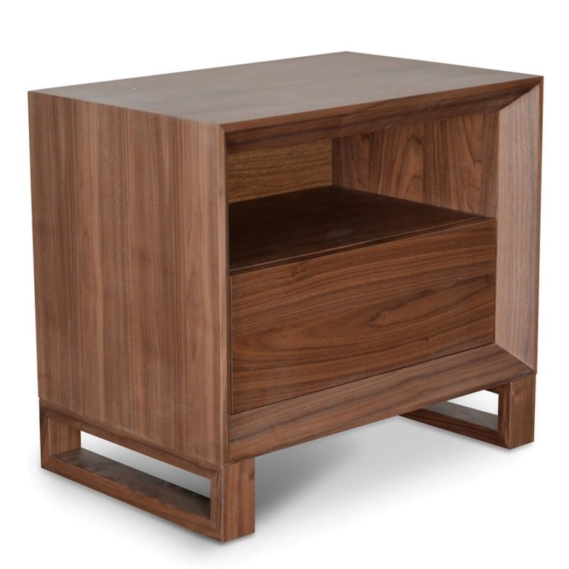 Wooden Bedside Table, Walnut