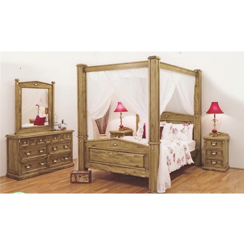 Suffolk Solid Pine Timber Poster Bed, Queen