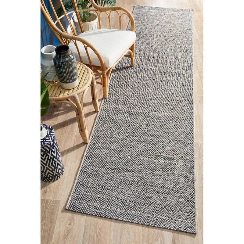 Terrance Arrow Indoor / Outdoor Runner Rug, 80x300cm, Grey