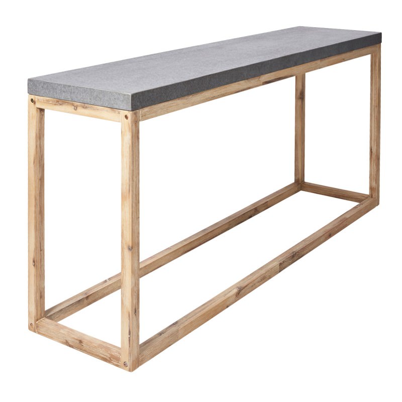 Bentley Cement Top Timber Indoor / Outdoor Console Table ...