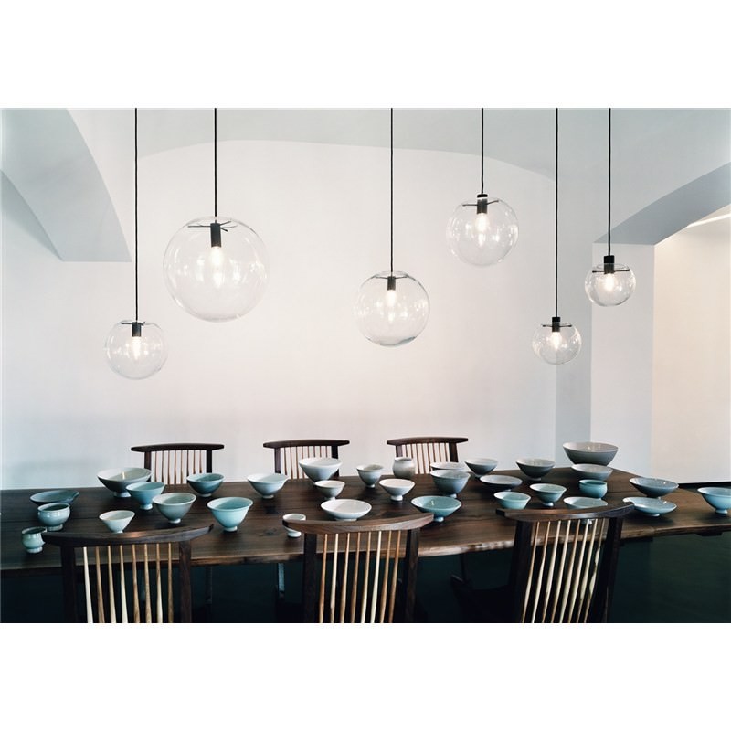 Doris Hand Blown Glass Globe Pendant Light Medium