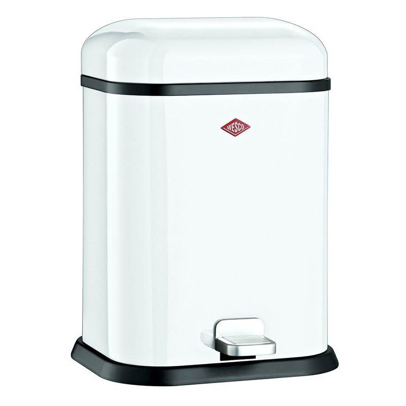 Wesco Single Boy Steel 13L Disposal Bin White