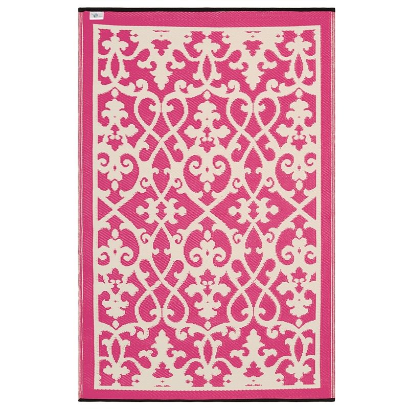Venice 150x238cm Reversible Outdoor Rug Pink/Cream