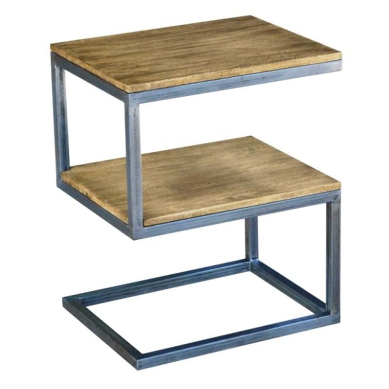 Byrne Solid Mango Wood Timber And Metal S Shape Side Table Pieces made from solid blocks of reclaimed mango wood. byrne mango wood metal s shape side table