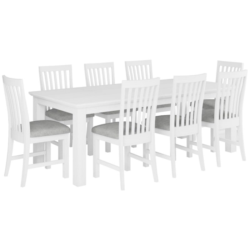 narellan 9 piece acacia timber dining table set 220cm