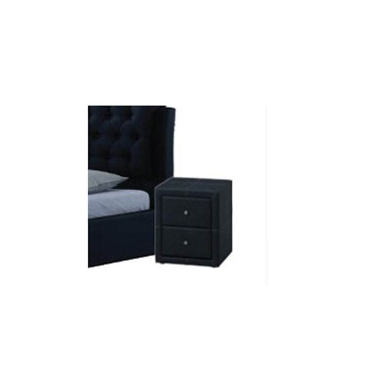 Wd 12 Bedside Table In Black Faux Leather