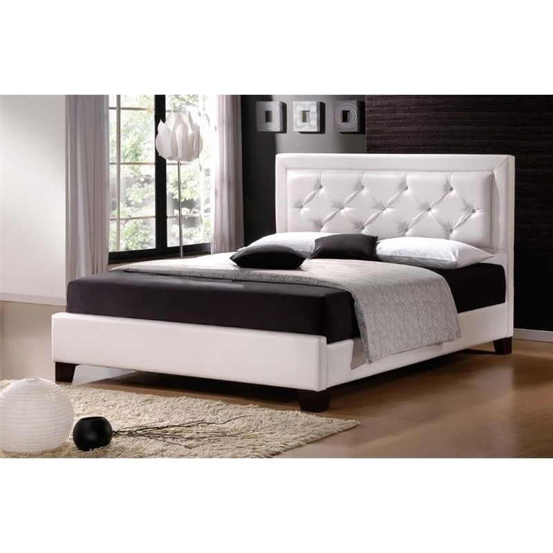 Italian Design Lisa King Single Size White Pu Leather Wooden Bed Frame