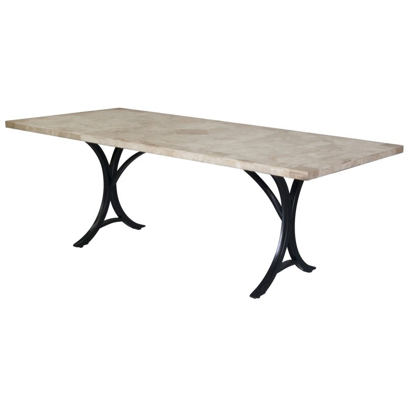 Delphi Travertine Stone Outdoor Dining Table Minerva Base 220cm