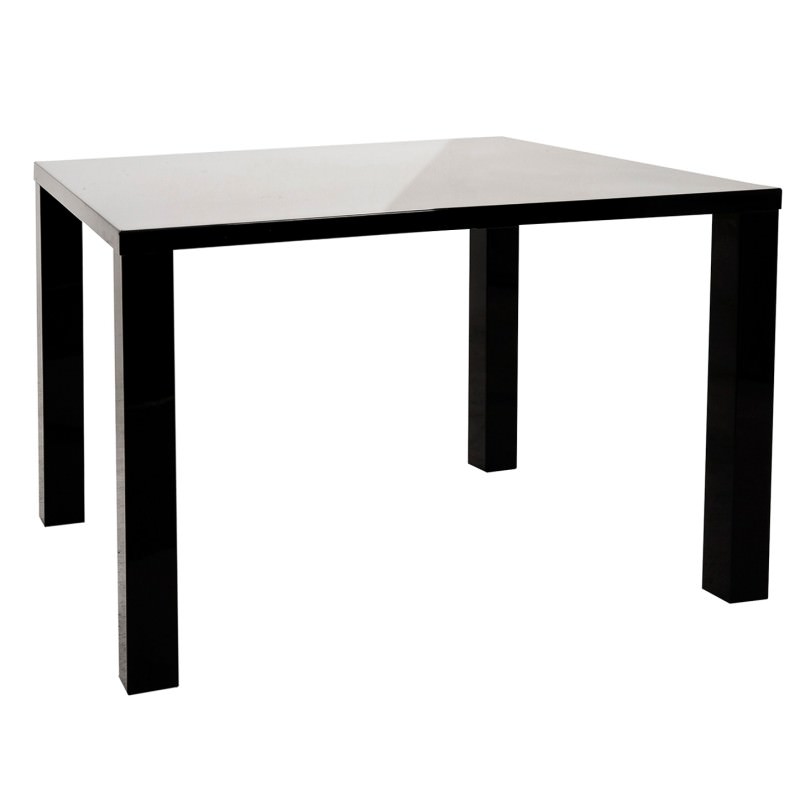 Whitney Square Dining Table, 100cm, Glossy Black