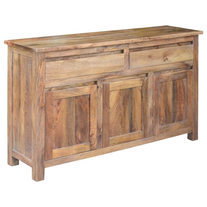 Merle Mango Wood 3 Door 2 Dawer Buffet Table, 150cm