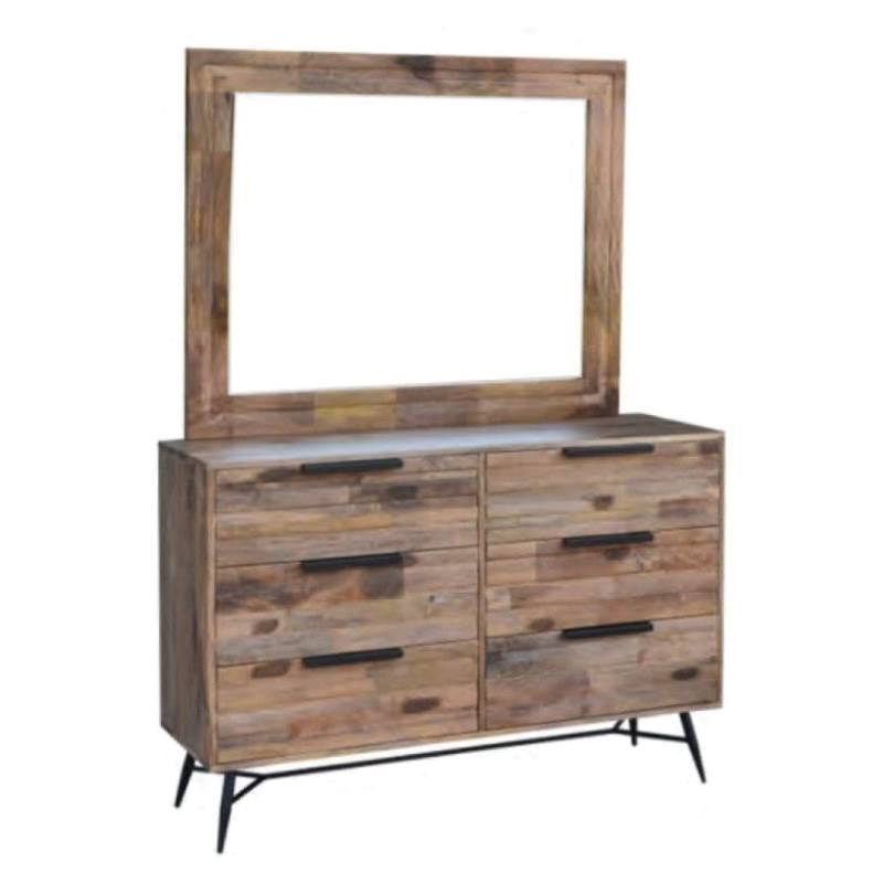 Watson Mango Wood 6 Drawer Dresser with Mirror