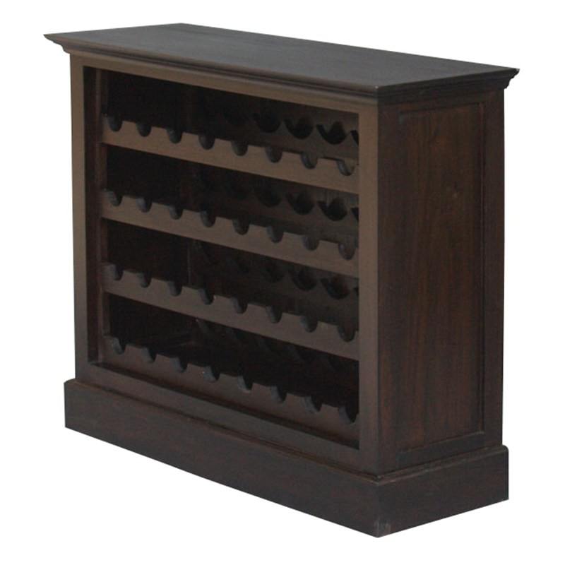36Bottle Solid Mahogany Wine Rack Chocolate
