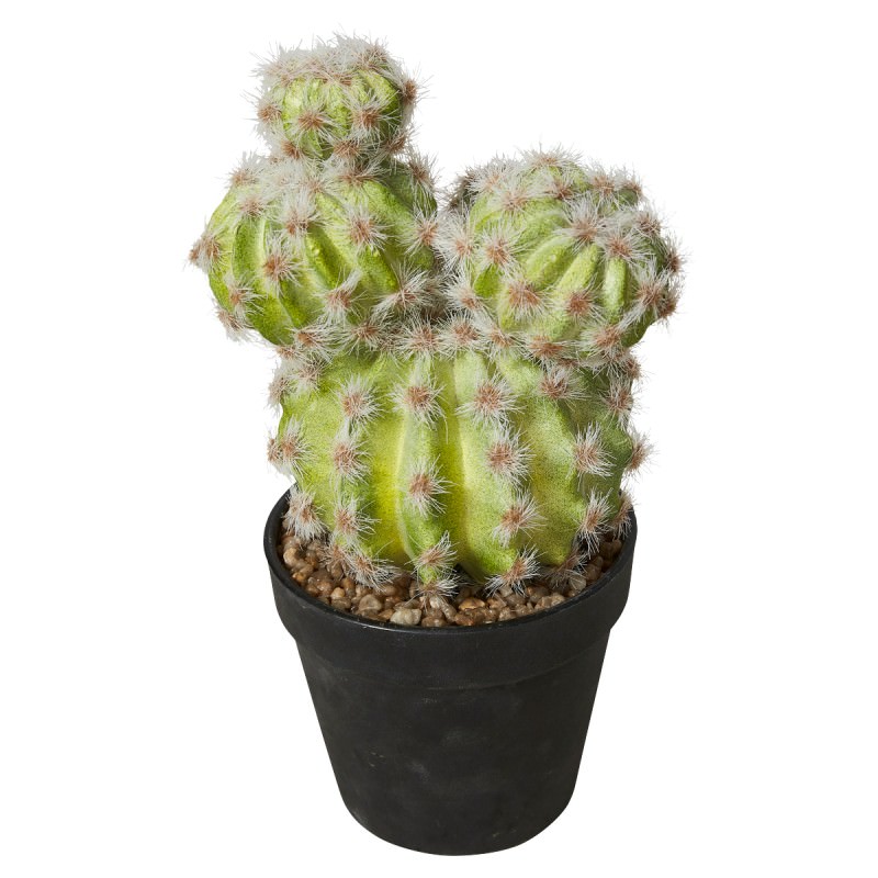 Potted Artificial Barrel Cactus, 26cm