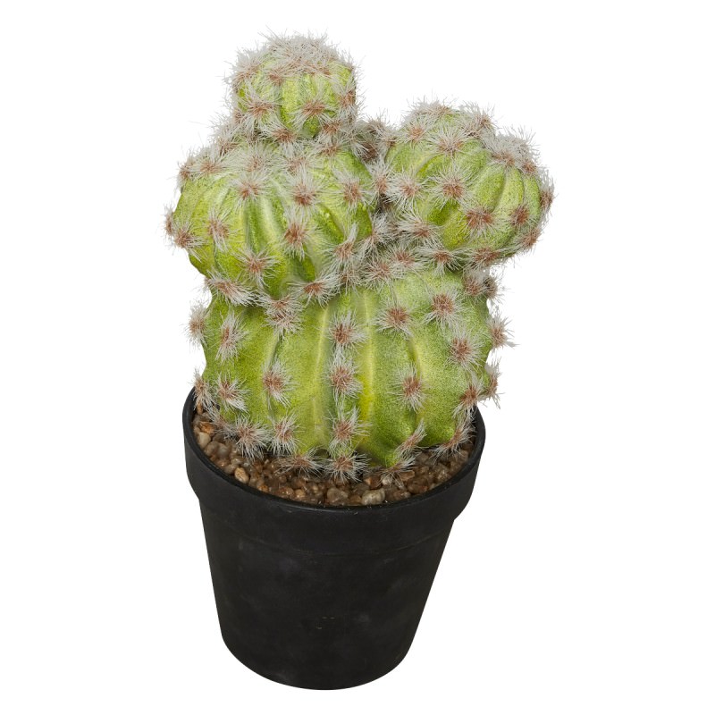 Potted Artificial Barrel Cactus, 26cm