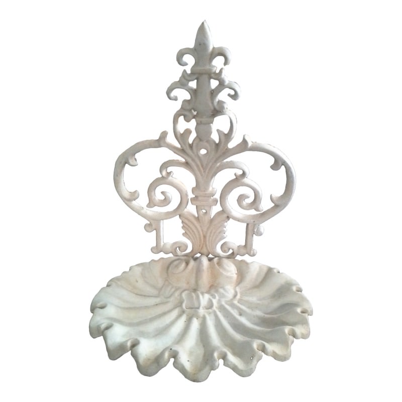 Aurelia Cast Iron Wall Mount Bird Feeder Antique White