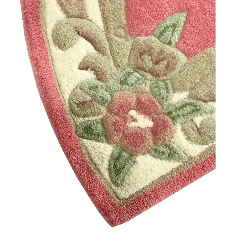 Avalon French Aubusson Half Moon Wool Rug, 127x67cm, Pink (800 x 800 Pixel)