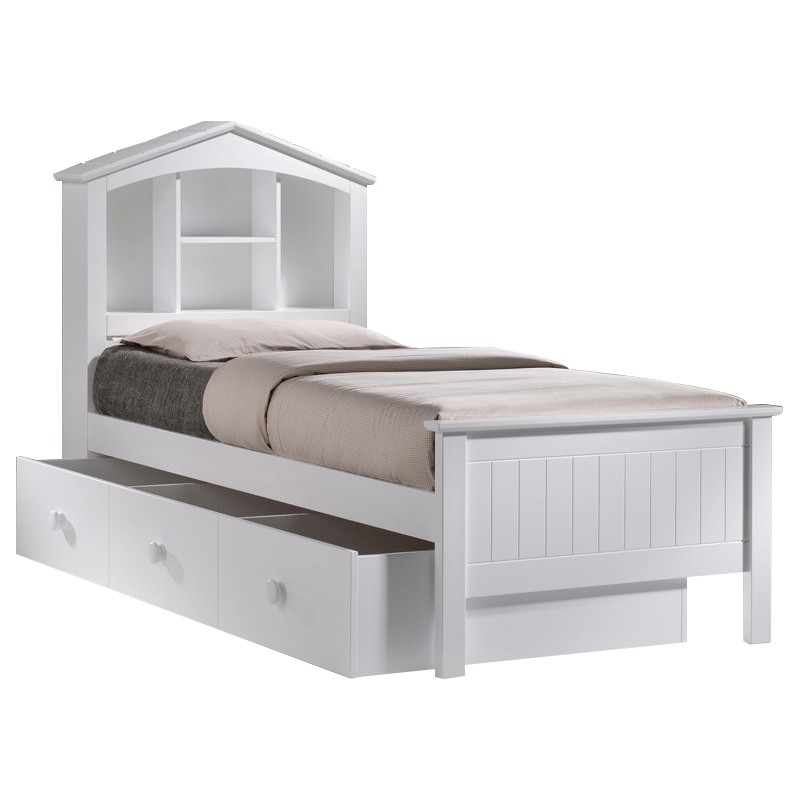 Marion Wooden Bed With Trundle Drawer Single