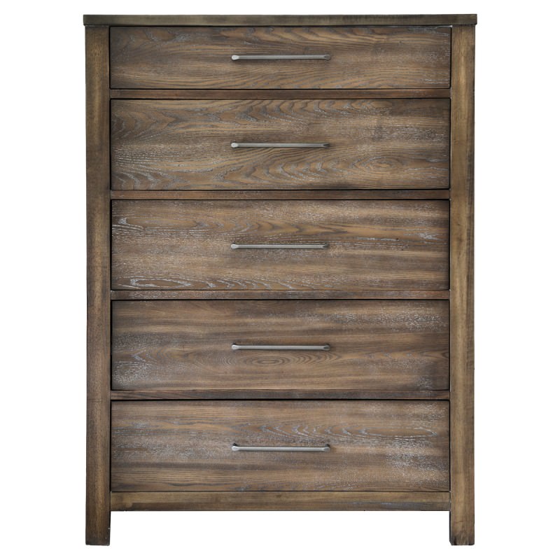 Arlington Rubberwood Timber 5 Drawer Tallboy