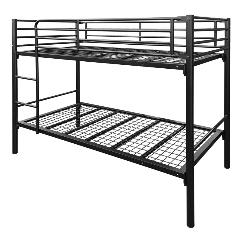Tubeco Backpacker Australian Made Commercial Grade Metal Bunk Bed King Single Matt Black