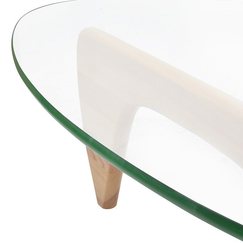 Noguchi coffee table replica Natural Oak 20mm thick glass and 40mm