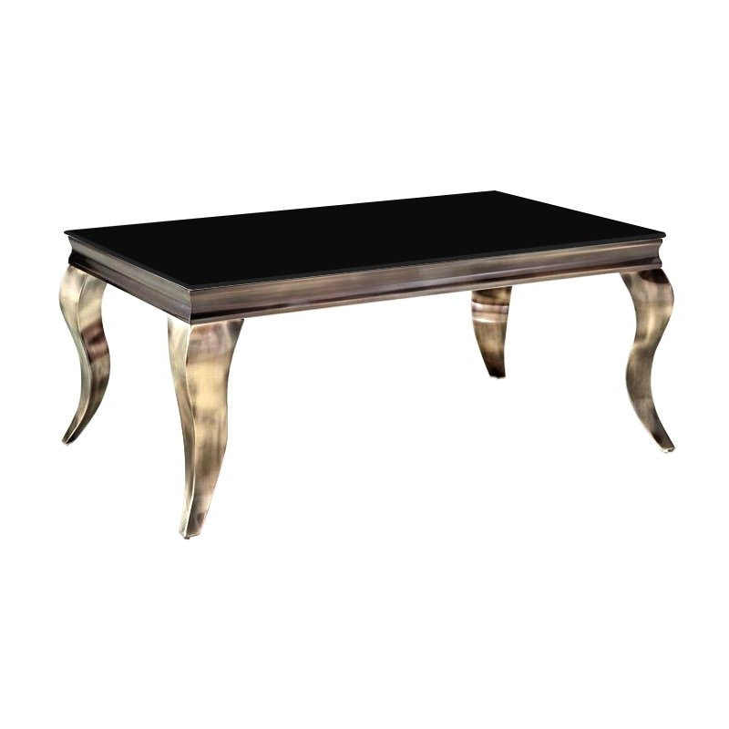 Tresor Glass Top Stainless Steel Coffee Table 120cm Gold Black