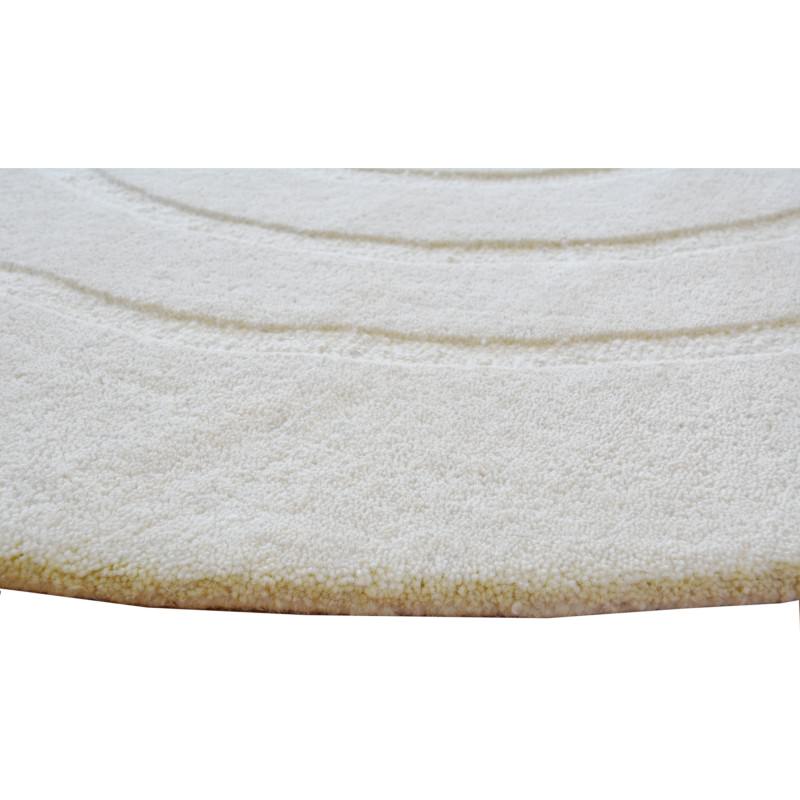Round Wool Rug Swirl White (160cm Diameter)