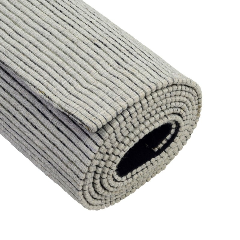 Ridges Handwoven Wool Rug, 280x190cm, Ivory