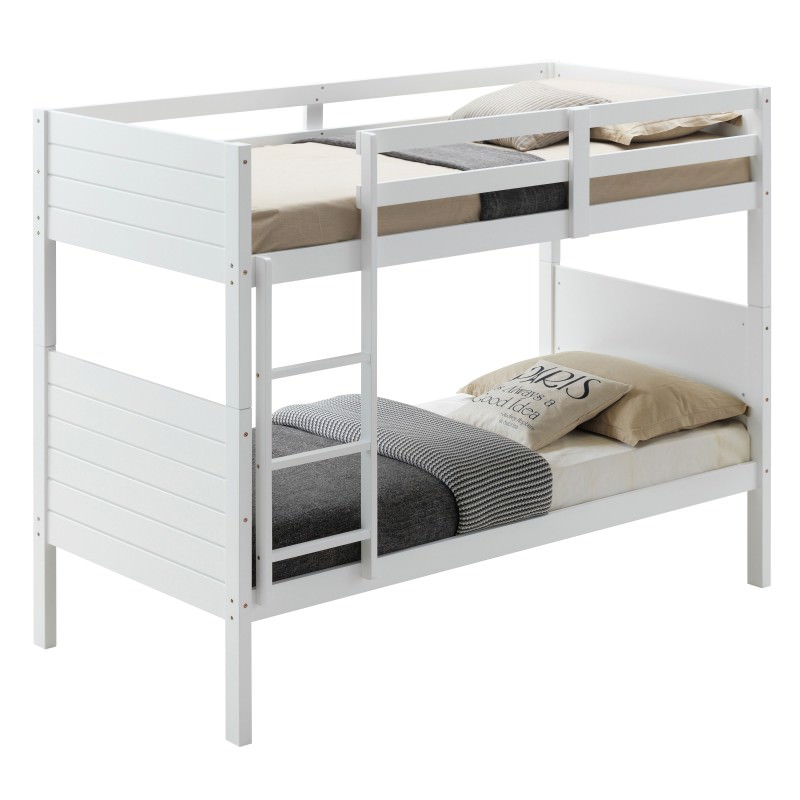 white wooden bunk beds