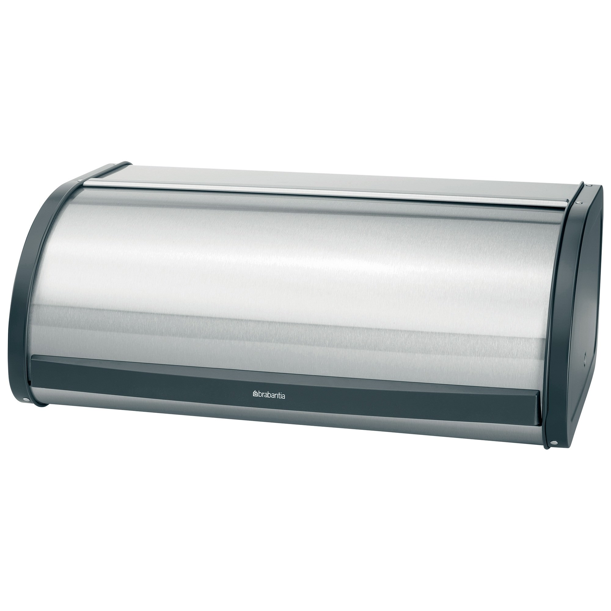 Brabantia Roll Top Bread Bin, Large, Matt Steel / Black